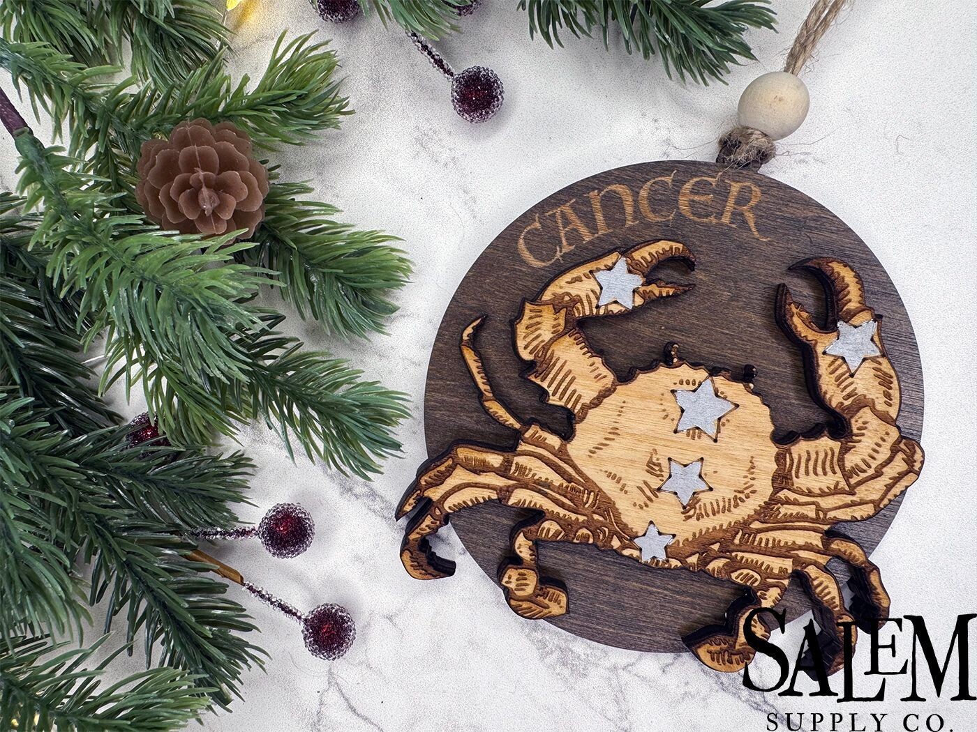 Cancer Zodiac Personalized Christmas Ornament