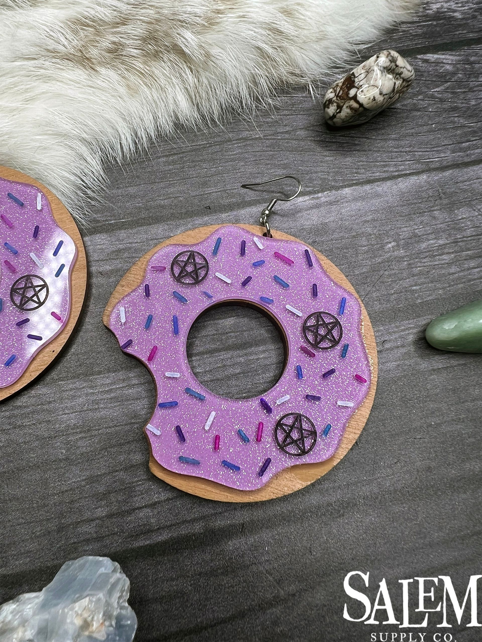 Pentacle Donut Dangle Earrings