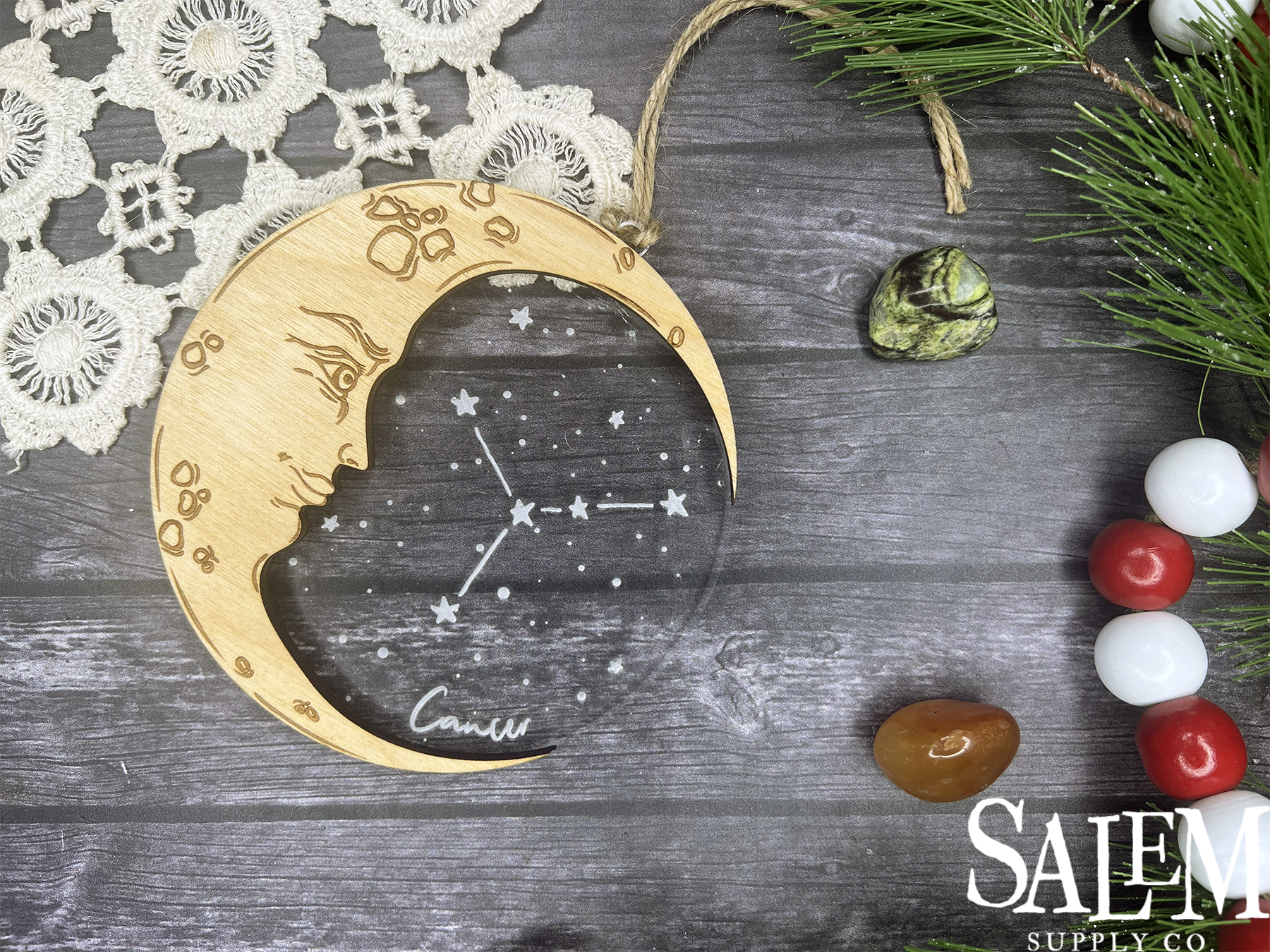 Cancer Moon Zodiac Christmas Ornament
