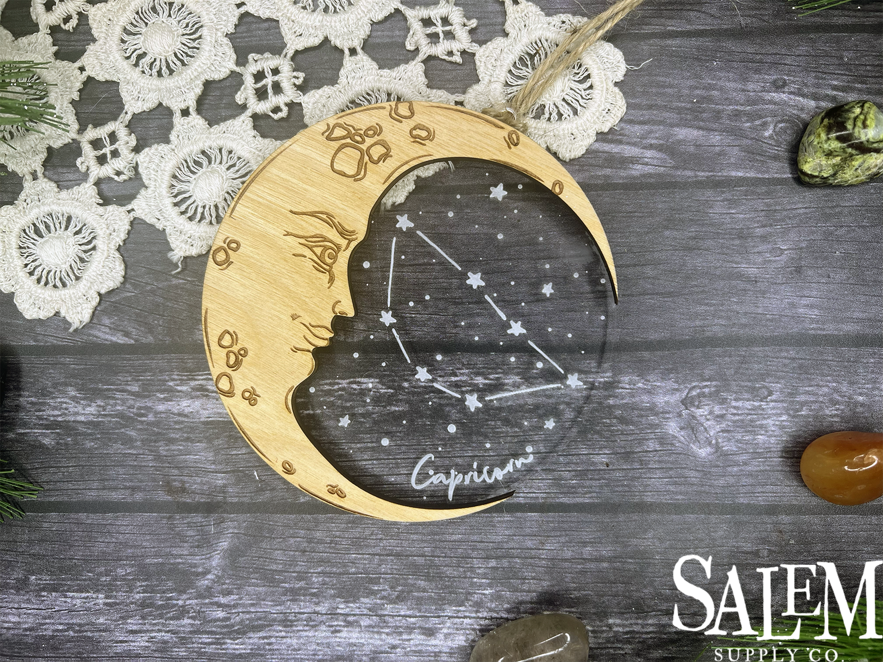 Capricorn Moon Zodiac Constellation Christmas Ornament