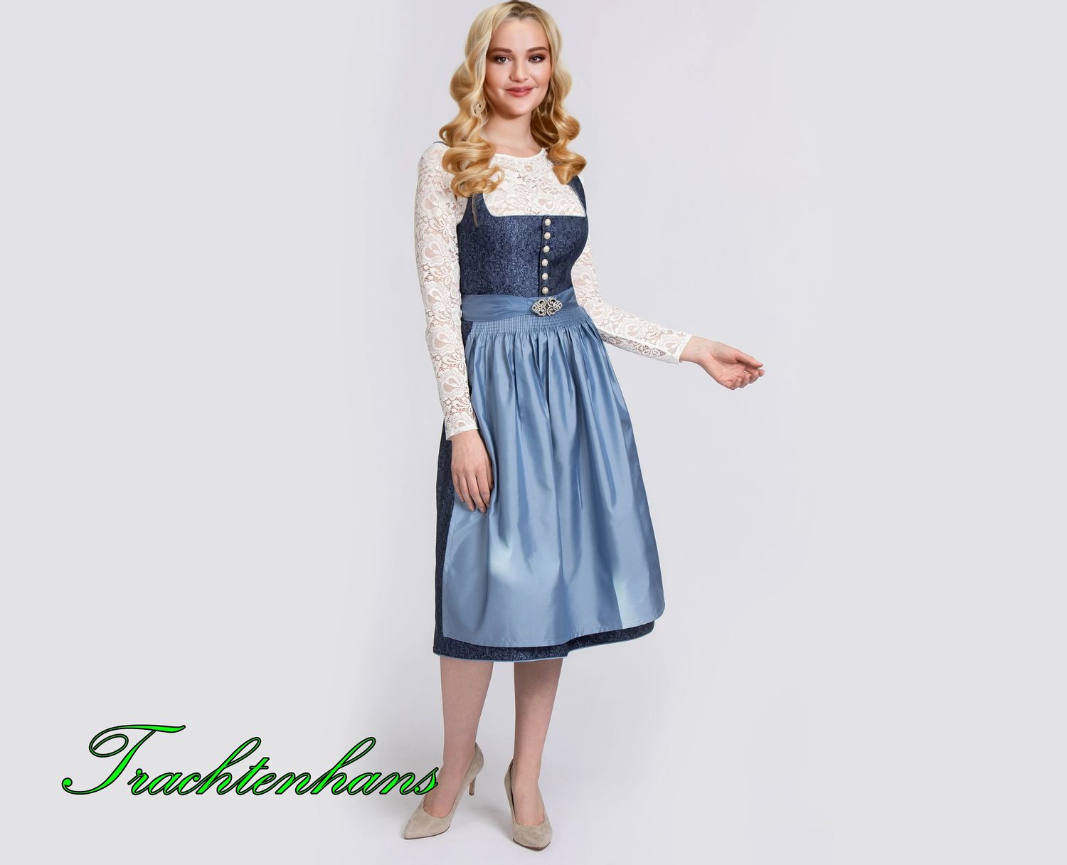Exquisites Dirndl &quot;Koko&quot; blau / authentische kulturelle exklusive Bekleidung / Austria / Bayern / Oktoberfest / Trachtenoutfit