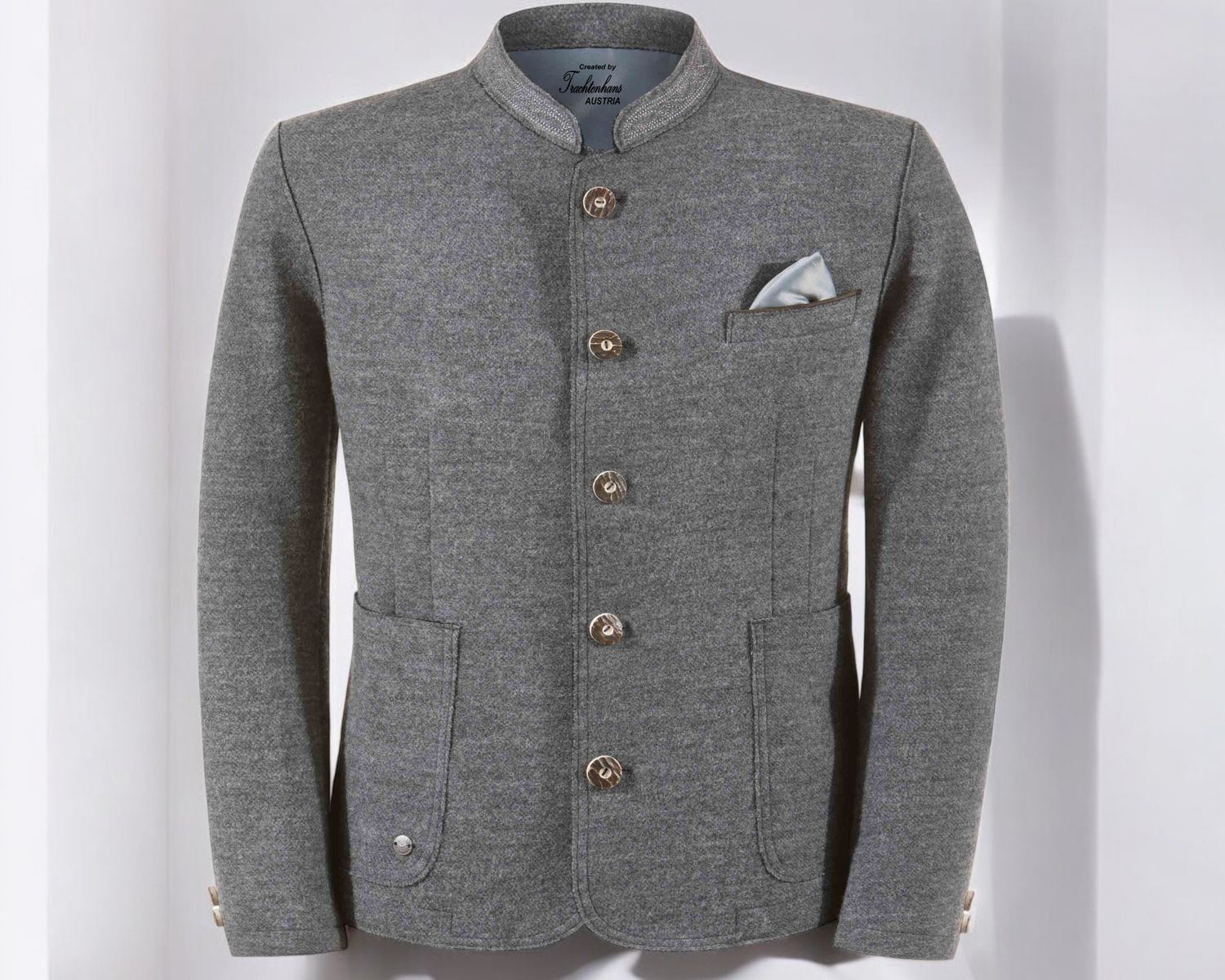 Herren Trachtenjacke &quot;Malte&quot; grau / authentische kulturelle  Bekleidung / Austria / Bayern / Oktoberfest / Trachtenoutfit