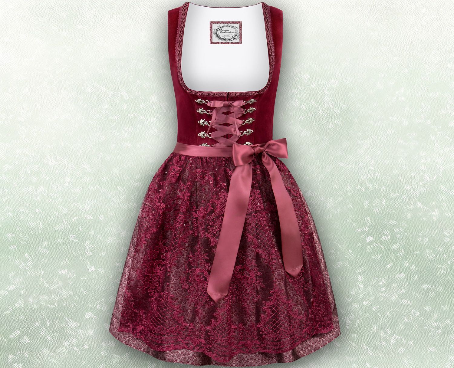 Dirndl &quot;Juno&quot; rot / dle kontrastfarbigen Satinbänder betonen den femininen Look