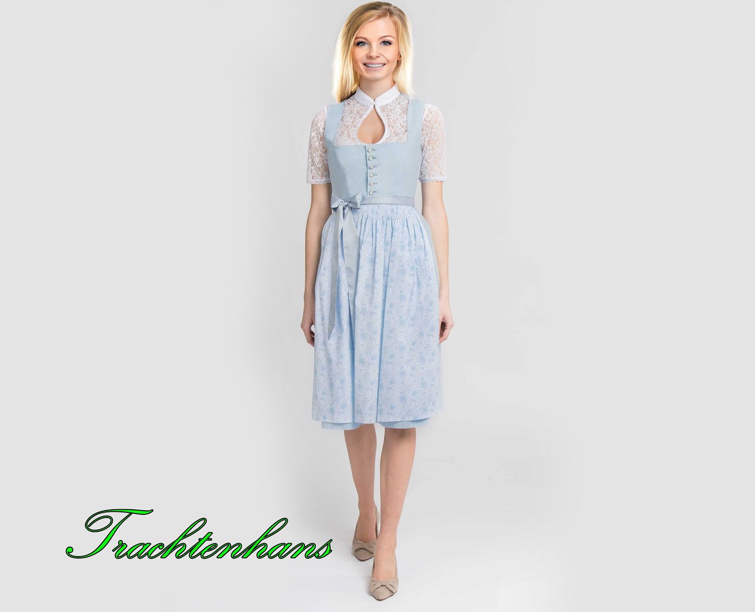 Dirndl &quot;Felia&quot; hellblau / authentische kulturelle Qualitäts Bekleidung / Österreich / Bayern / Oktoberfest / Trachtenoutfit
