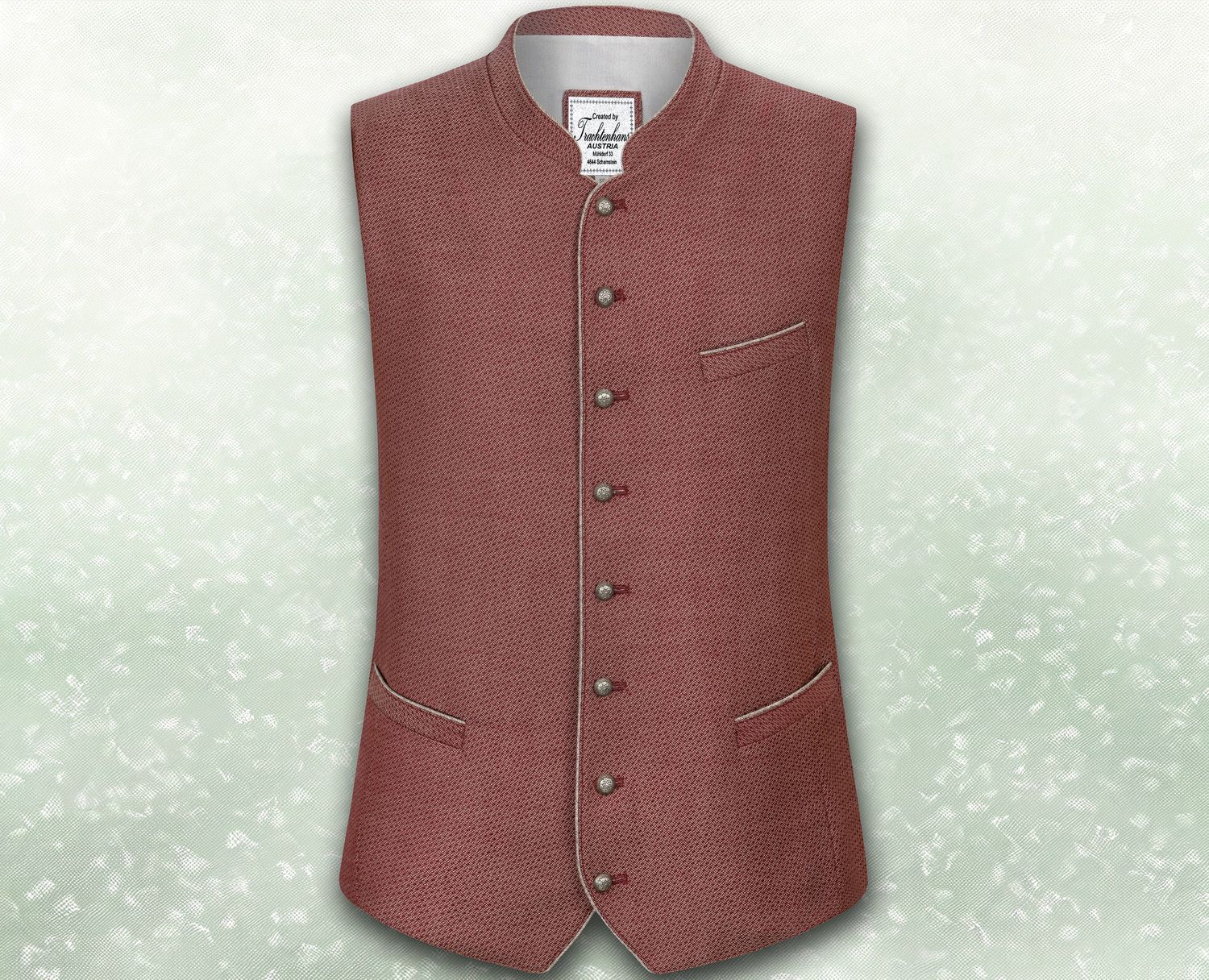 Trachten Weste &quot;Noel&quot; rot Trachtige Knöpfe in Altsilber setzen elegante Akzente