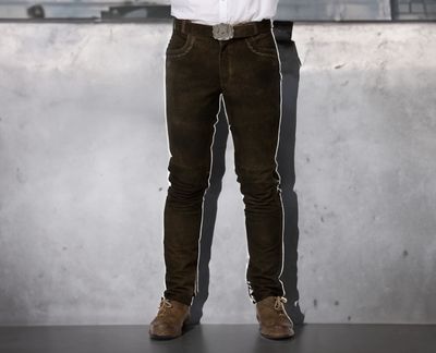 Lange Lederhose &quot;Manuel&quot; bison / Trachtenhans