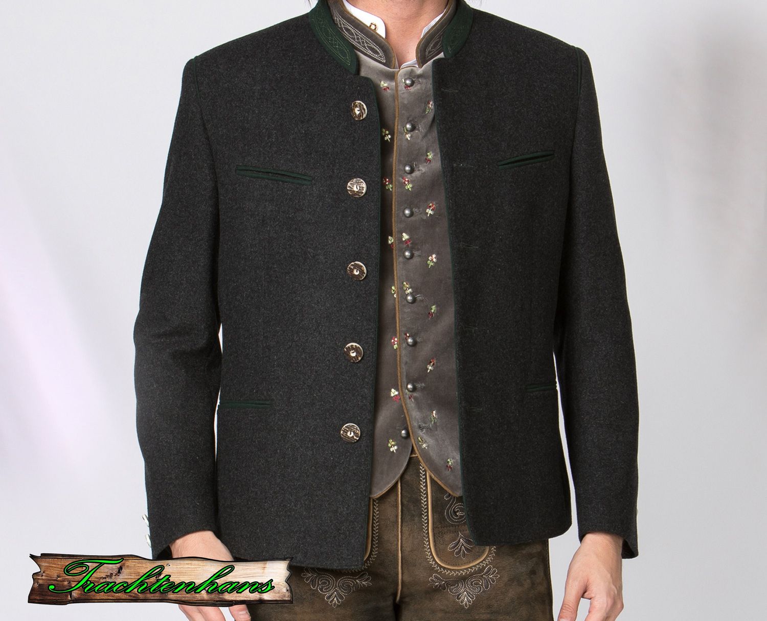 Herren Trachtenjacke &quot;Albert&quot; anthrazit / Trachtenhans
