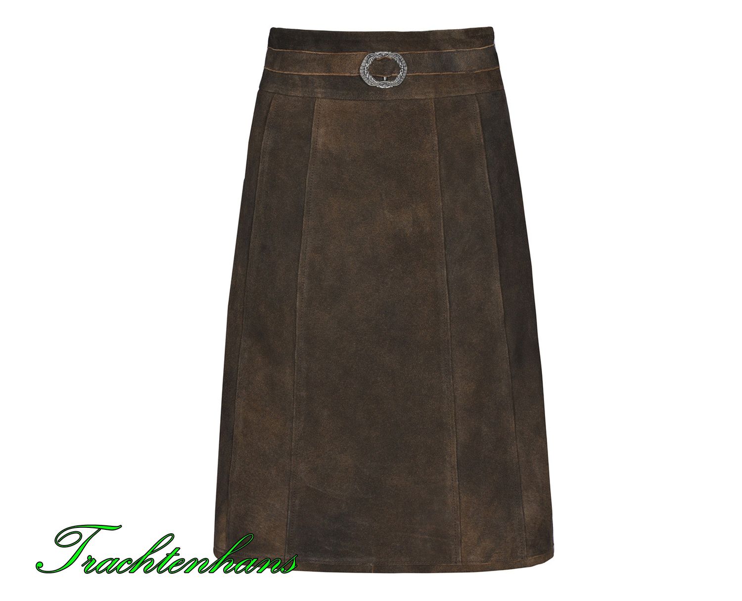 Damen Trachten Lederrock &quot;Hilda&quot; dunkelbraun geäscht aus feinstem Wildbock-Leder / Trachtenhans
