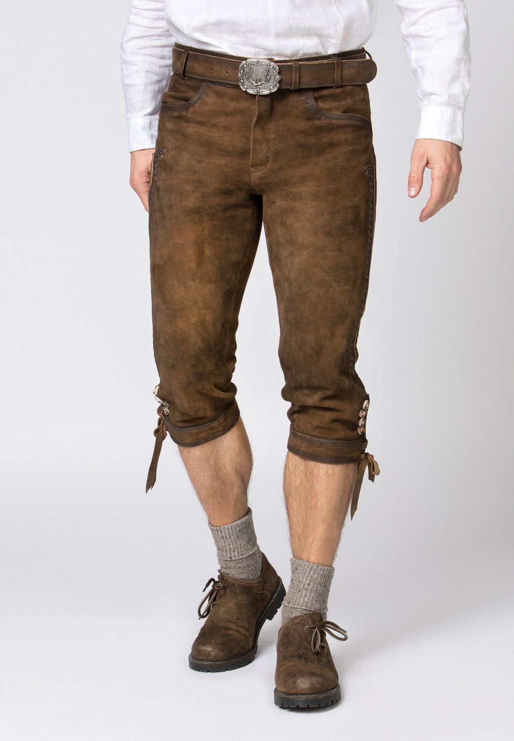 Kniebund Lederhose &quot;Michel&quot; tabak havanna / Trachtenhans