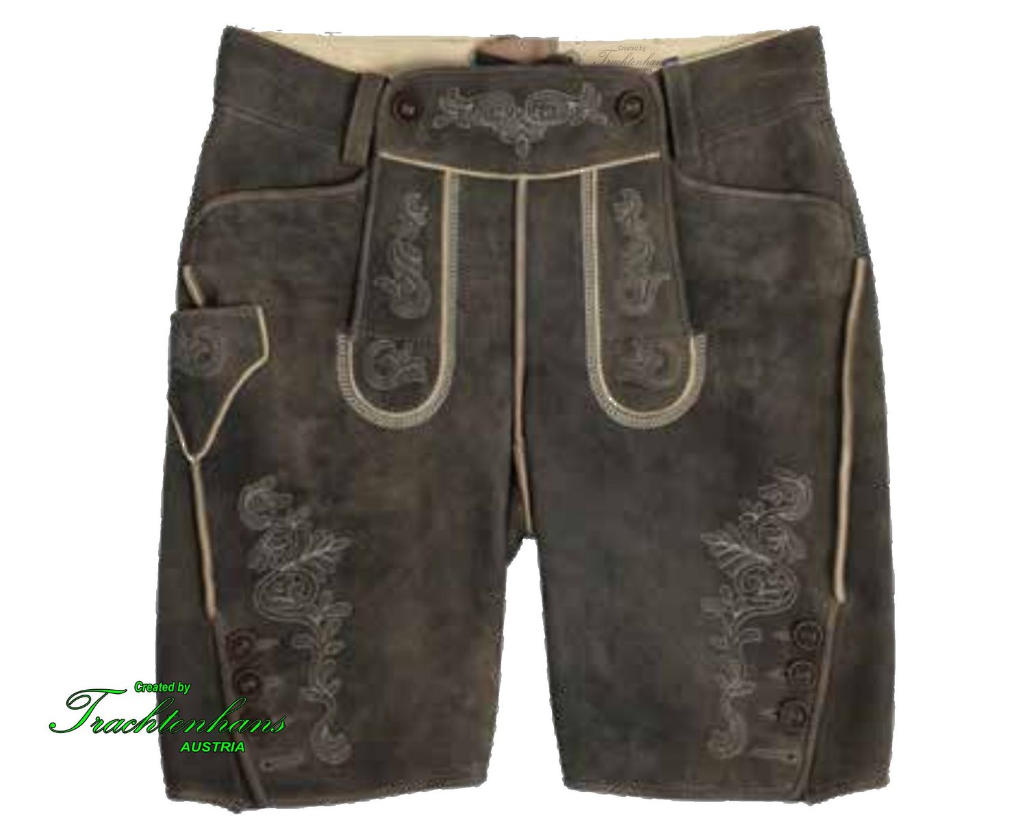Kurze Trachten Lederhose / natürlich gegerbt/ sehr weich/ atmungsaktives Ziegenleder/Trachtenhans