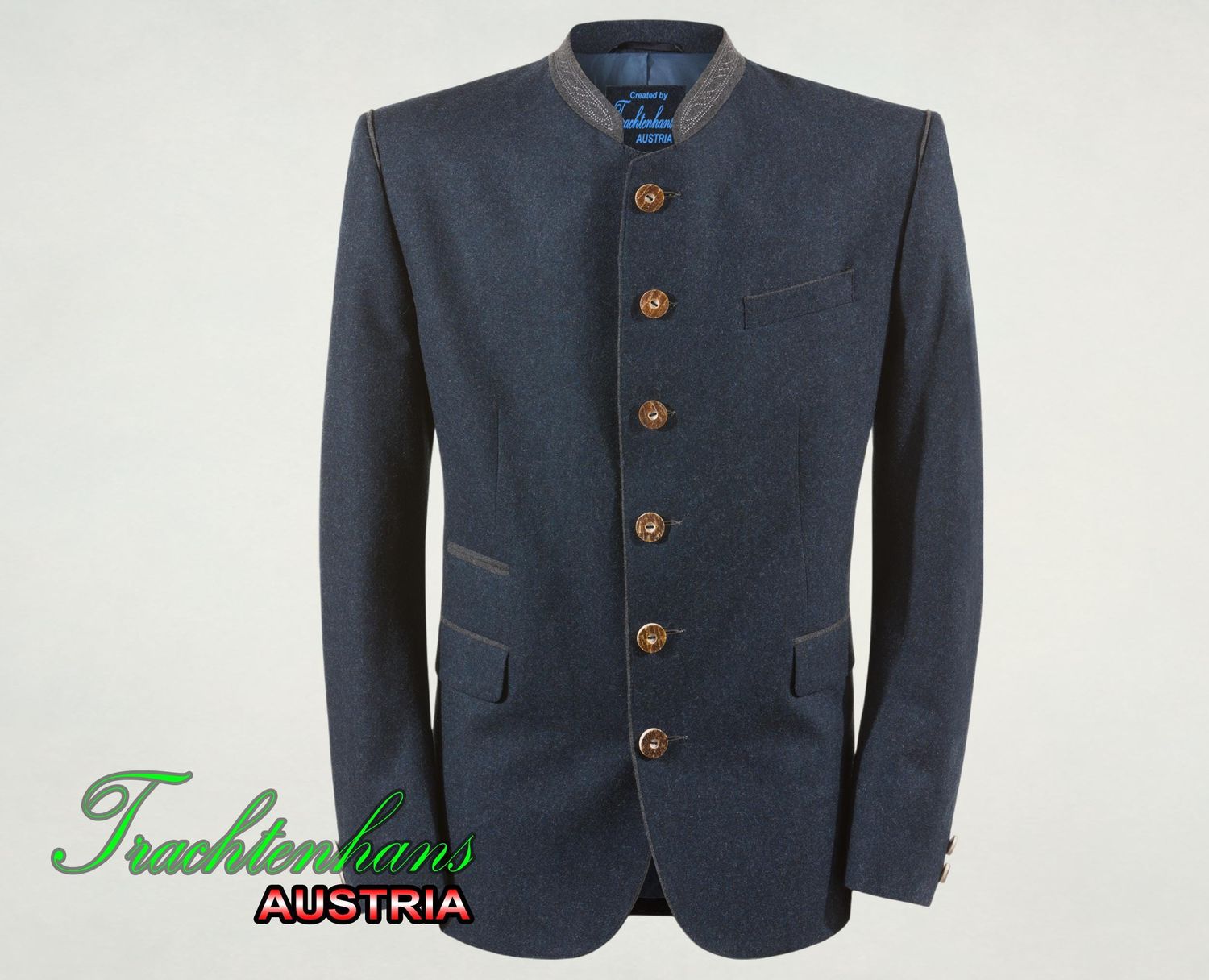 Herren Trachtenjacke &quot;Alessio&quot; blau-grau / Trachtenhans