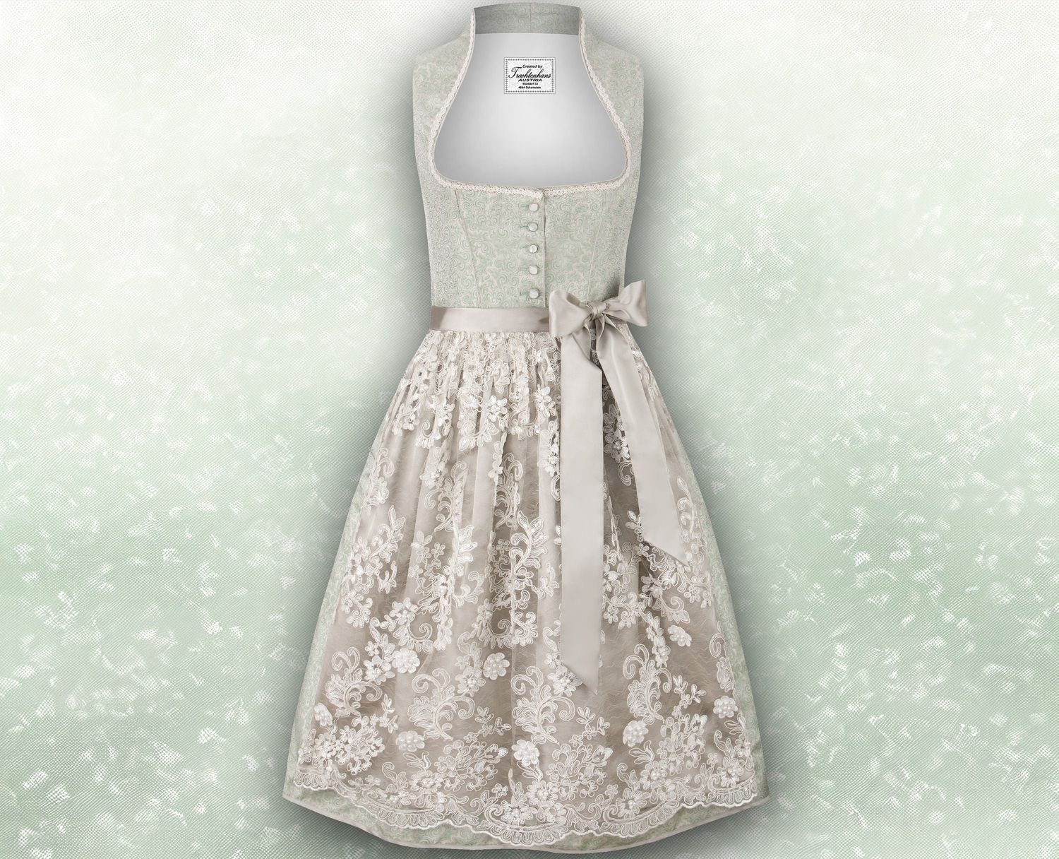 Schalkragen Dirndl &quot;Lucy&quot; salbei / Trachtenhans