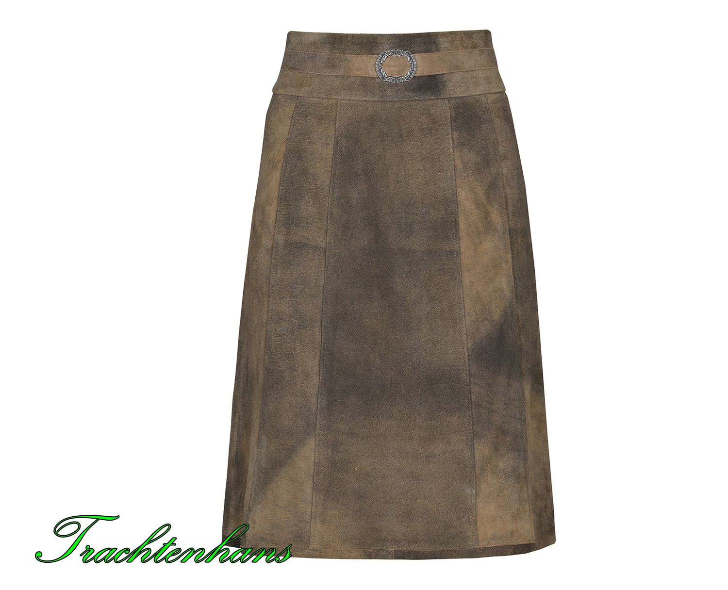 Damen Trachten Lederrock &quot;Hilda&quot; braun geäscht aus feinstem Wildbock-Leder / Trachtenhans
