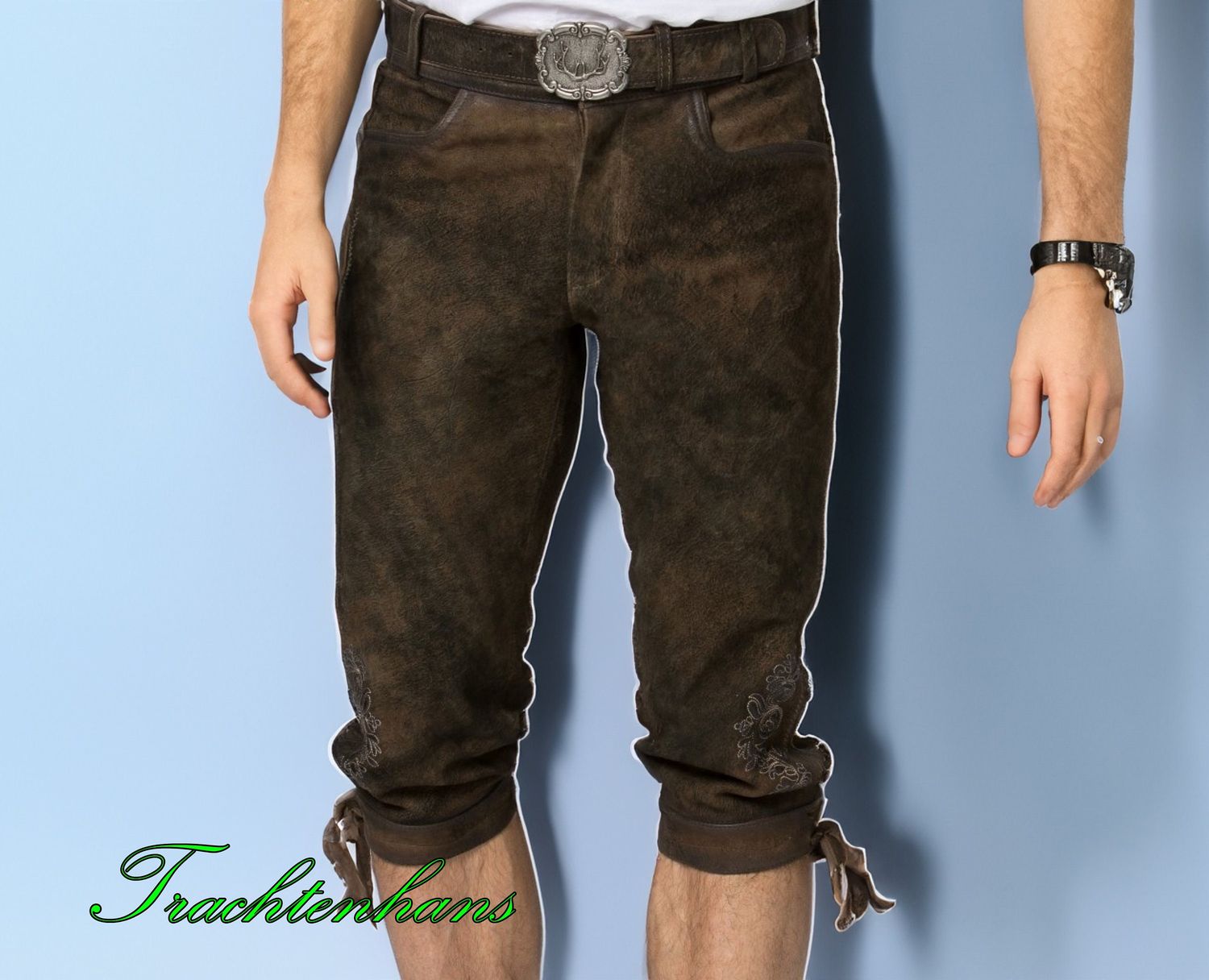 Kniebund Lederhose &quot;Max&quot; bison gespeckt / Trachtenhans 