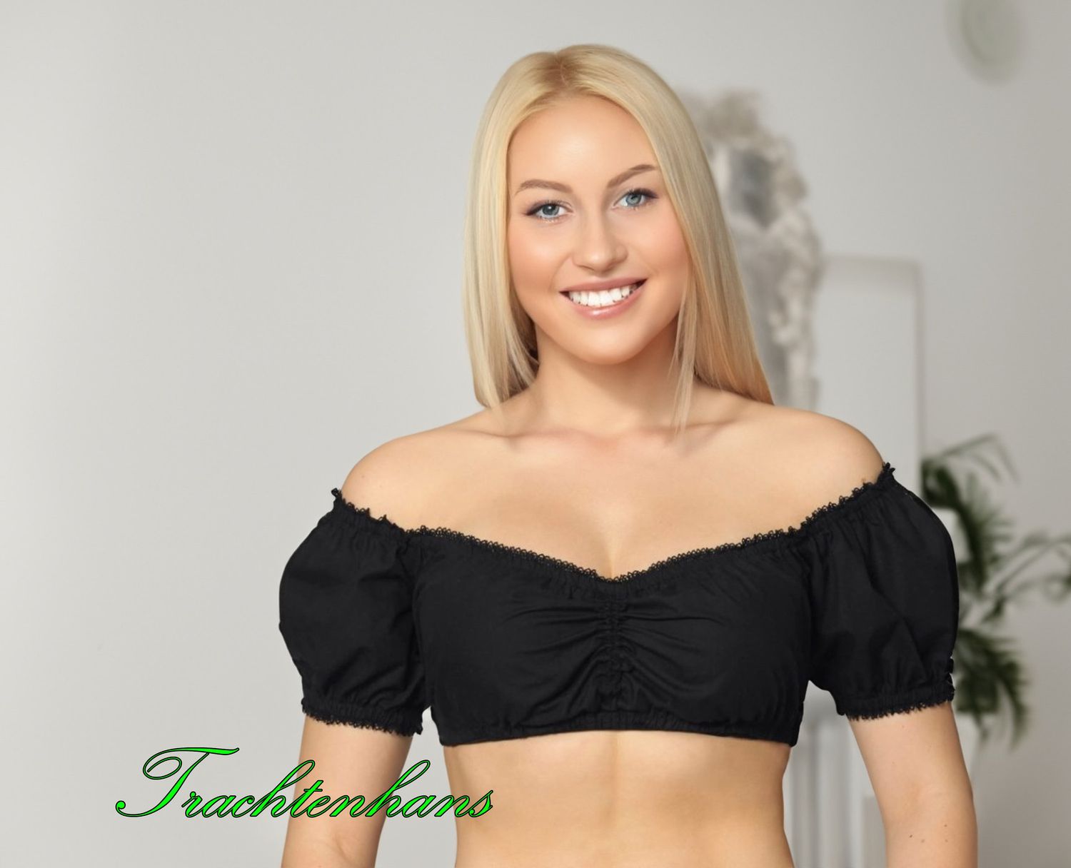 Damen Dirndl Bluse &quot;Aleyna&quot; schwarz / authentische kulturelle Qualitäts Bekleidung / Österreich / Bayern / Oktoberfest / Trachtenoutfit
