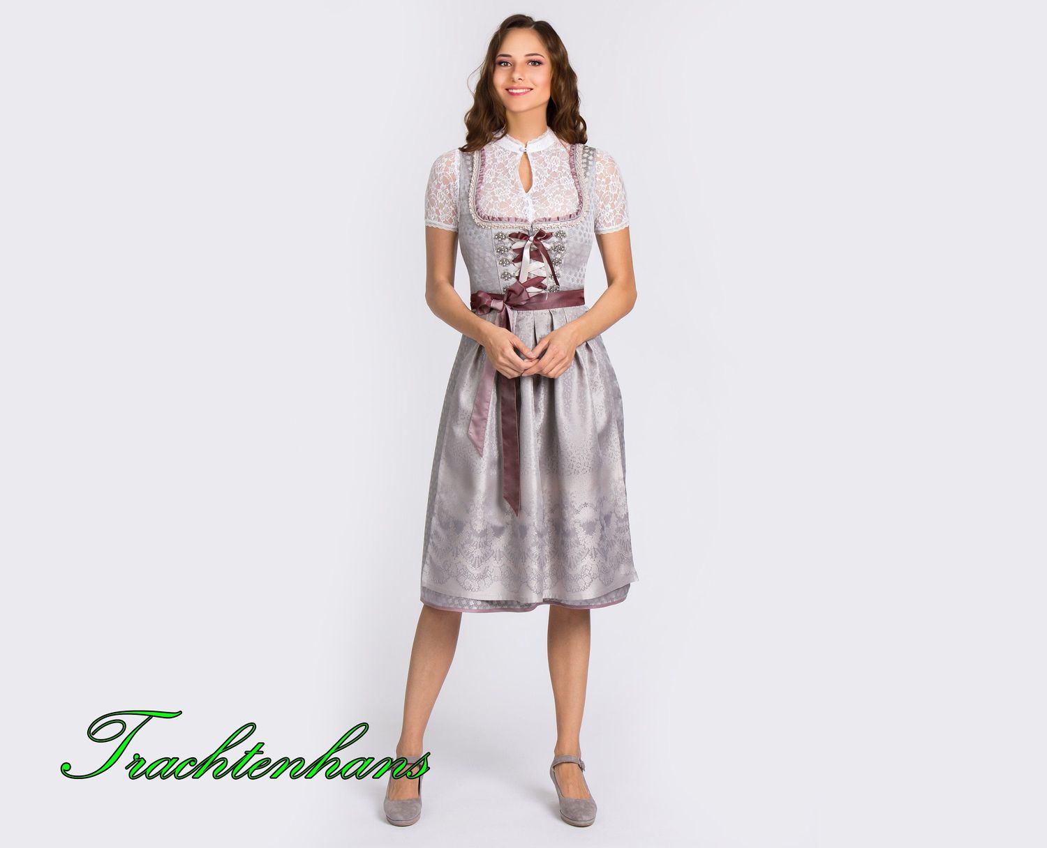 Exquisites Dirndl &quot;Joy&quot; silber / authentische kulturelle Qualitäts Bekleidung / Österreich / Bayern / Oktoberfest / Trachtenoutfit
