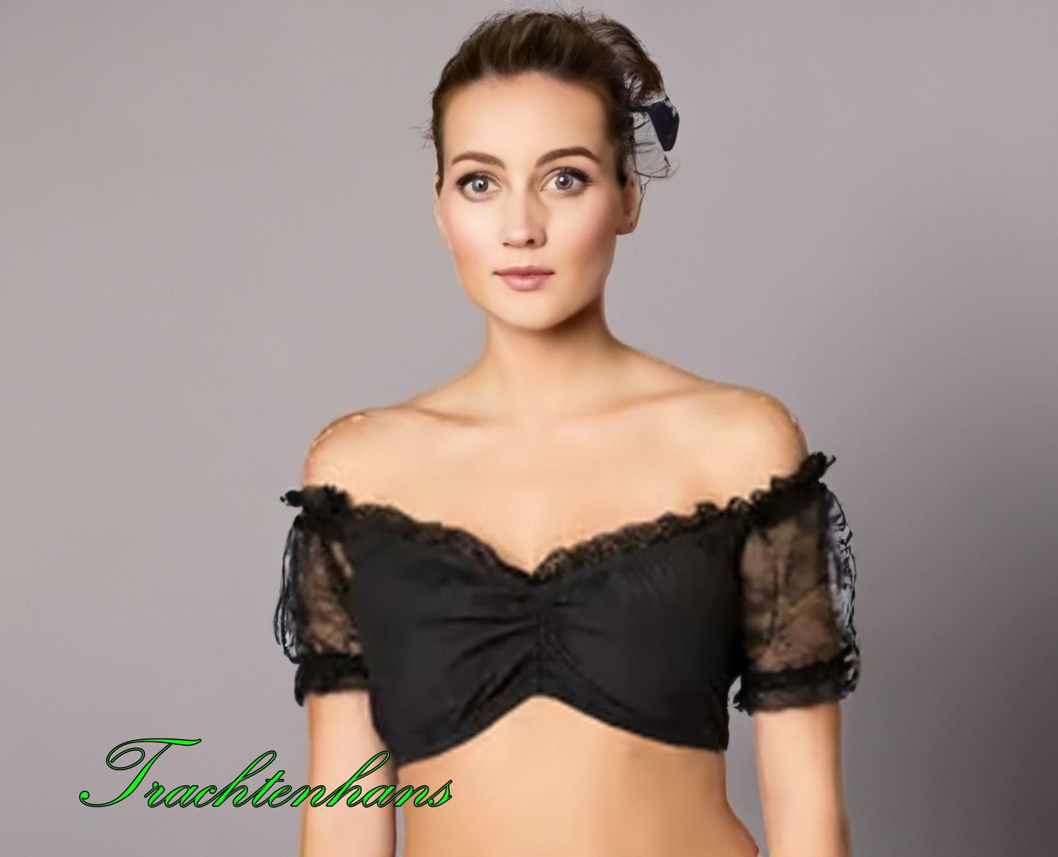 Damen Dirndl Bluse &quot;Adele&quot; schwarz / authentische kulturelle Qualitäts Bekleidung / Österreich / Bayern / Oktoberfest / Trachtenoutfit