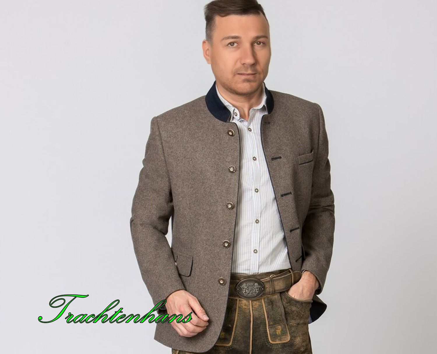 Herren Trachtenjacke &quot;Mark&quot; nuss-blau / authentische kulturelle Qualitäts Bekleidung / Österreich / Bayern / Oktoberfest / Trachtenoutfit