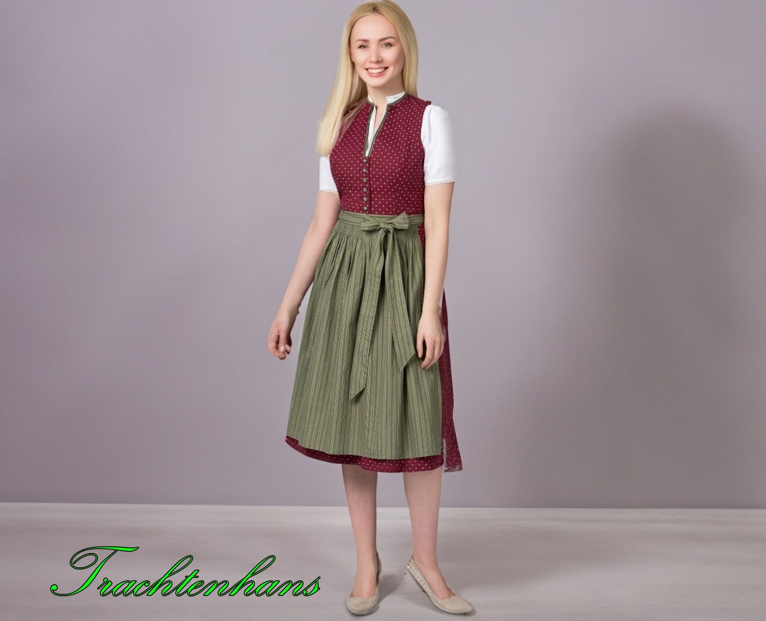 Dirndl &quot;Evelin&quot; bordeaux / authentische kulturelle Qualitäts Bekleidung / Österreich / Bayern / Oktoberfest / Trachtenoutfit