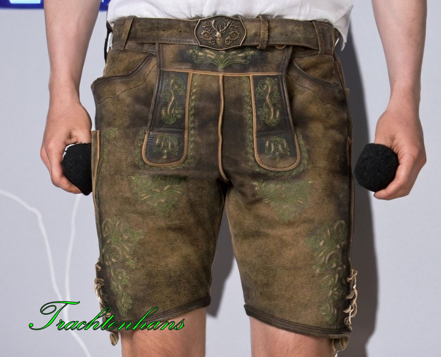 Kurze kurze Lederhose &quot;Pierre&quot; Wild-Leder/ authentische kulturelle Qualitäts Bekleidung / Österreich / Bayern / Oktoberfest / Trachtenoutfit