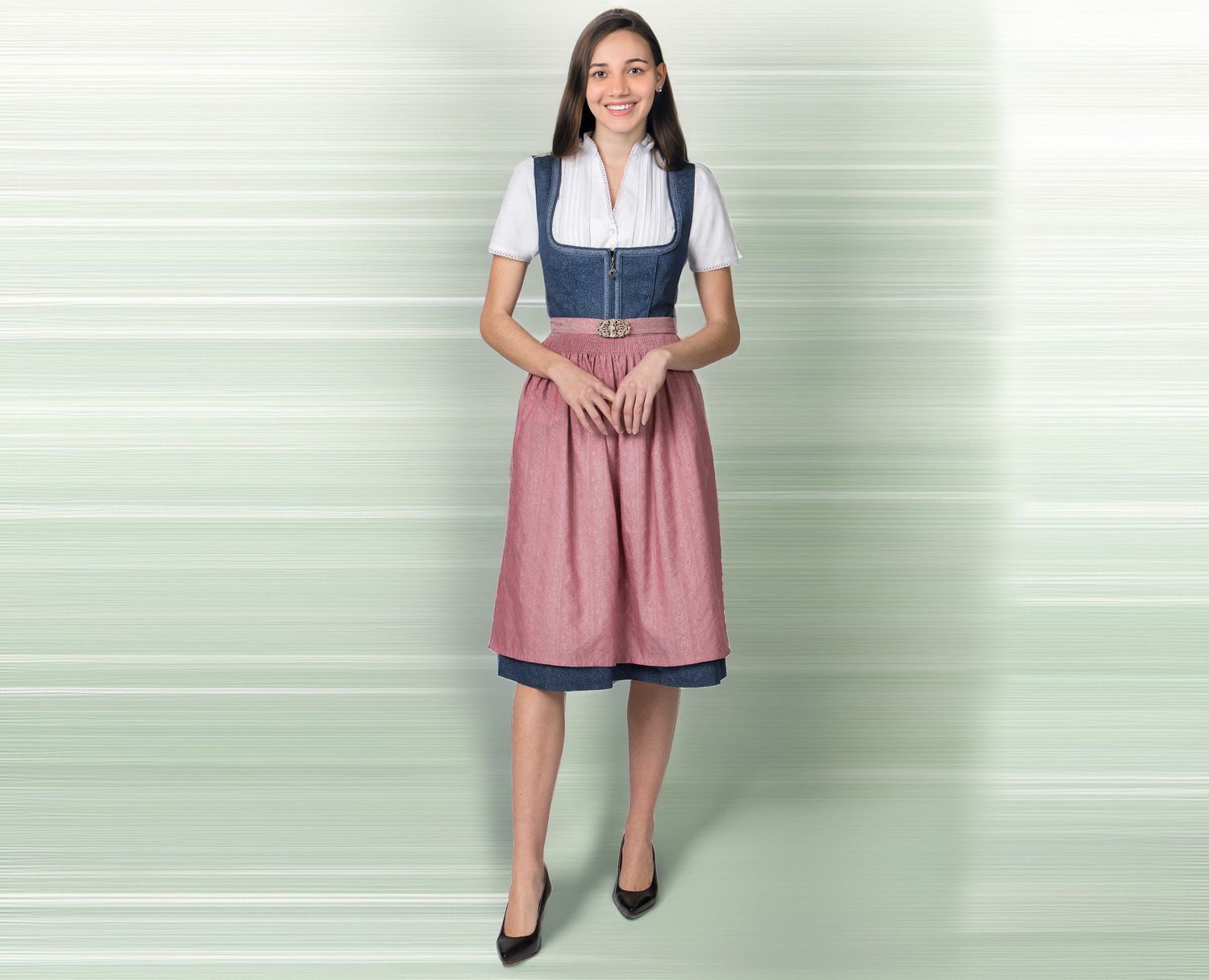 Dirndl &quot;Enise&quot; blau-altrosa / Trachtenhans