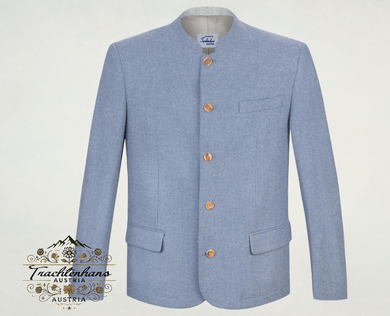 Trachtenjacke Trachtensakko &quot;Alexander&quot; in hellblau klassische Schnitt garantiert eine optimale Passform