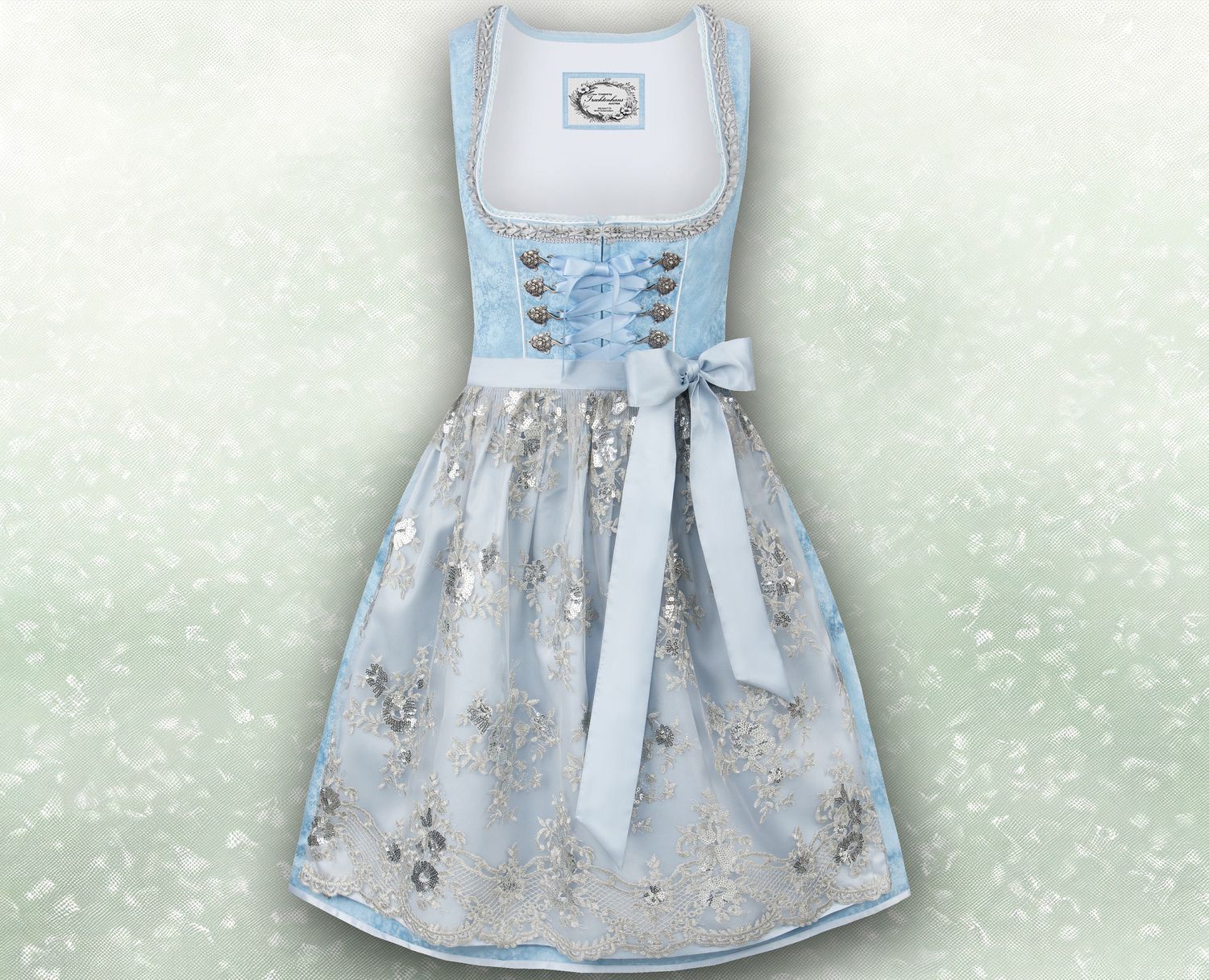 Exquisites Dirndl &quot;Iva&quot; hellblau / authentische kulturelle Qualitäts Bekleidung / Österreich / Bayern / Oktoberfest / Trachtenoutfit