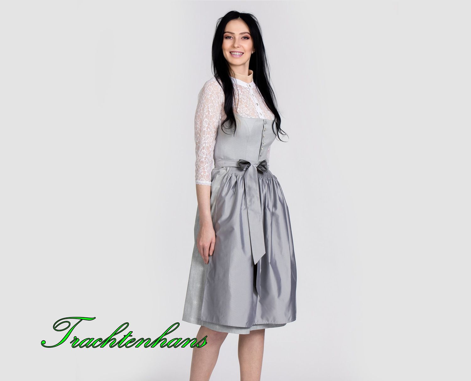 Dirndl &quot;Liara&quot; hellgrau / authentische kulturelle Qualitäts Bekleidung / Österreich / Bayern / Oktoberfest / Trachtenoutfit / Dirldlkleid