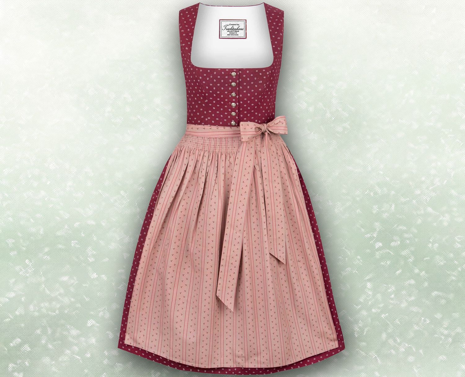 Dirndl &quot;Fiona&quot; bordeaux 100% Baumwolle / authentische kulturelle Qualitäts Bekleidung / Österreich / Bayern / Oktoberfest / Trachtenoutfit