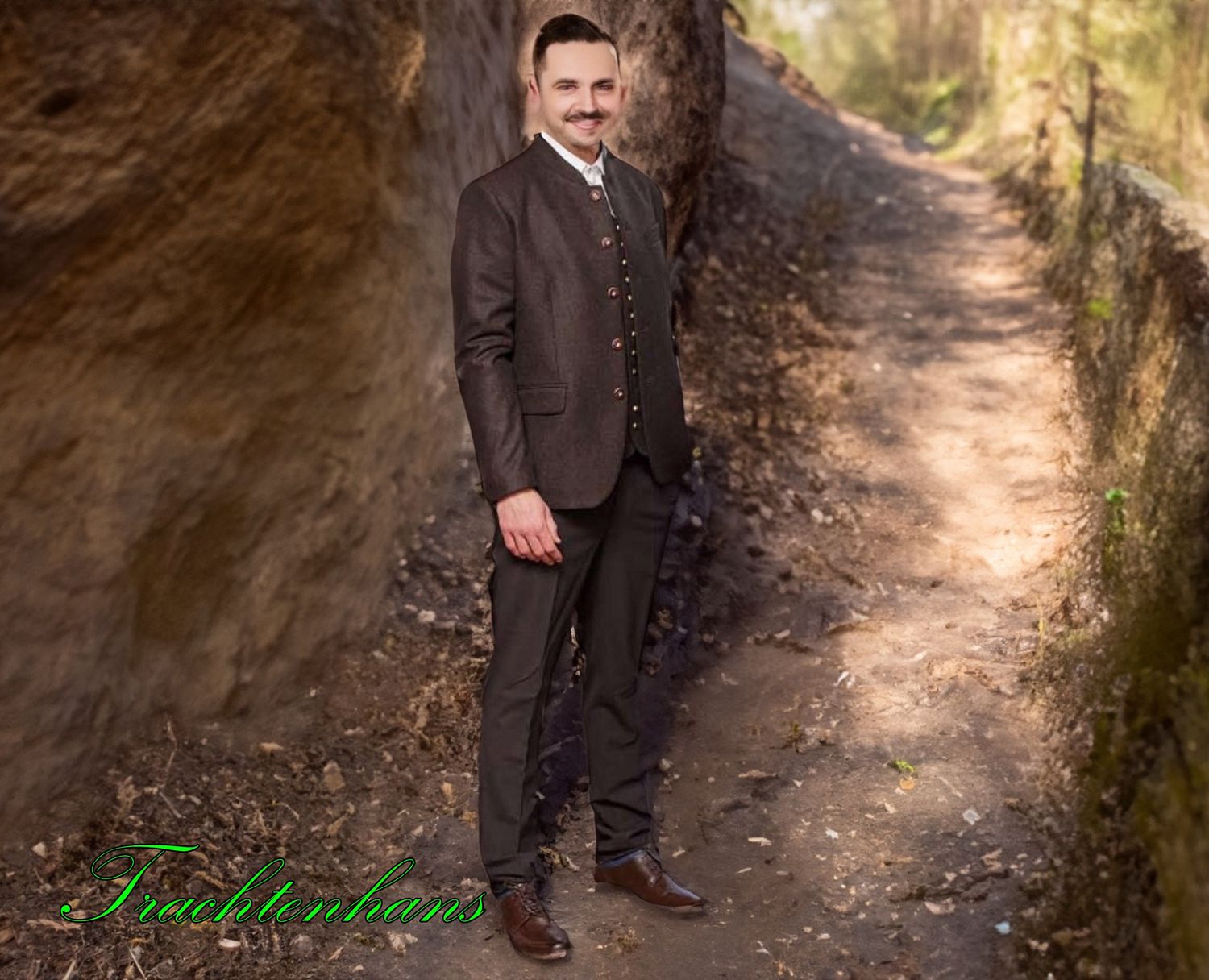 Exclusive Herren Hose zur Trachtenjacke &quot;Livius&quot; braun zum Trachtenanzug / Österreich / Bayern / Oktoberfest / Trachtenoutfit