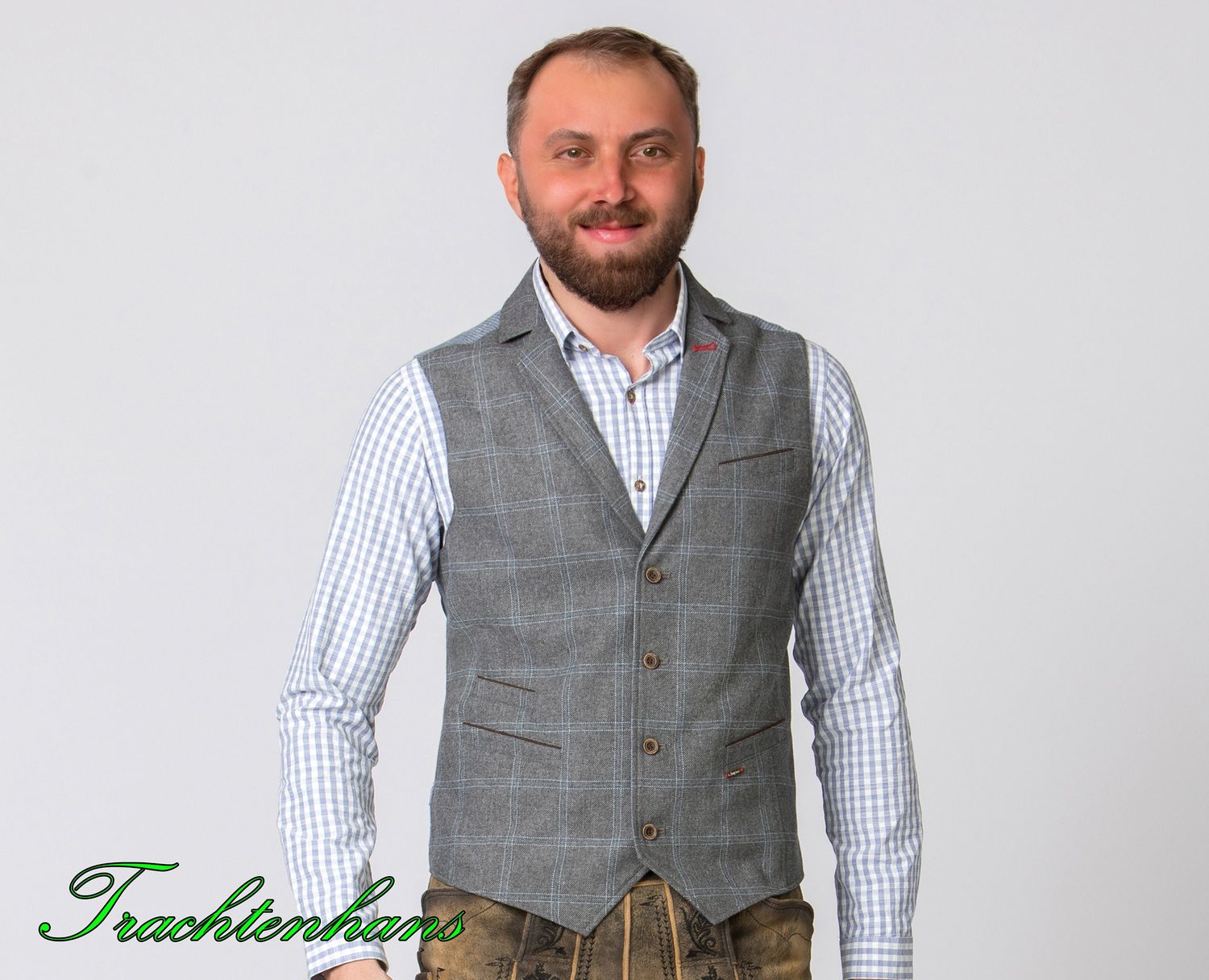 Herren Trachten Weste &quot;Pius&quot; grau / authentische kulturelle Qualitäts Bekleidung / Österreich / Bayern / Oktoberfest / Trachtenoutfit