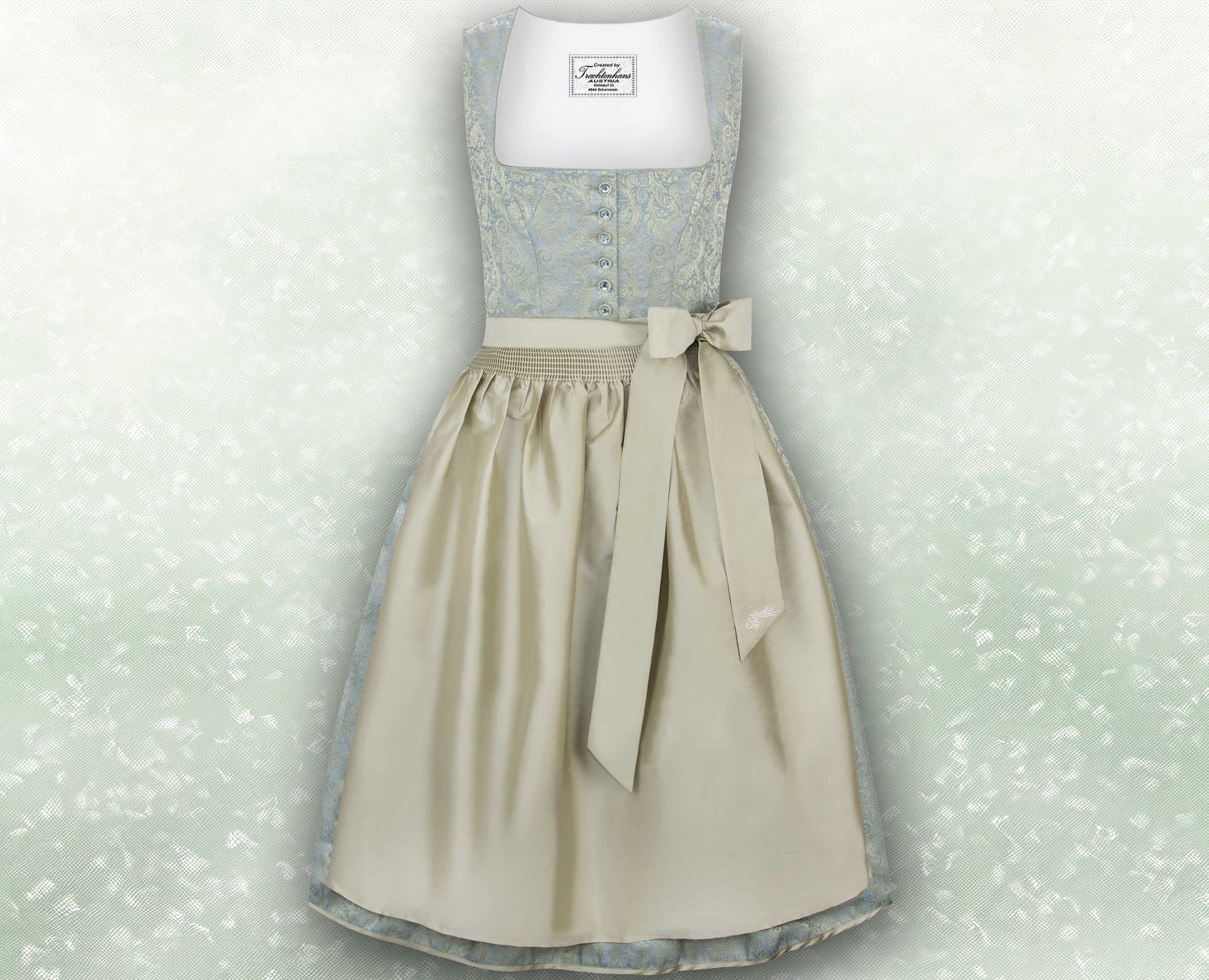 Dirndl &quot;Liliana&quot; Grün / hergestellt aus hochwertigem Stoff mit einem subtilen Muster