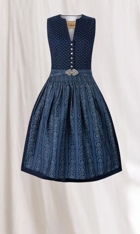 blaue Dirndl 70-96 cm