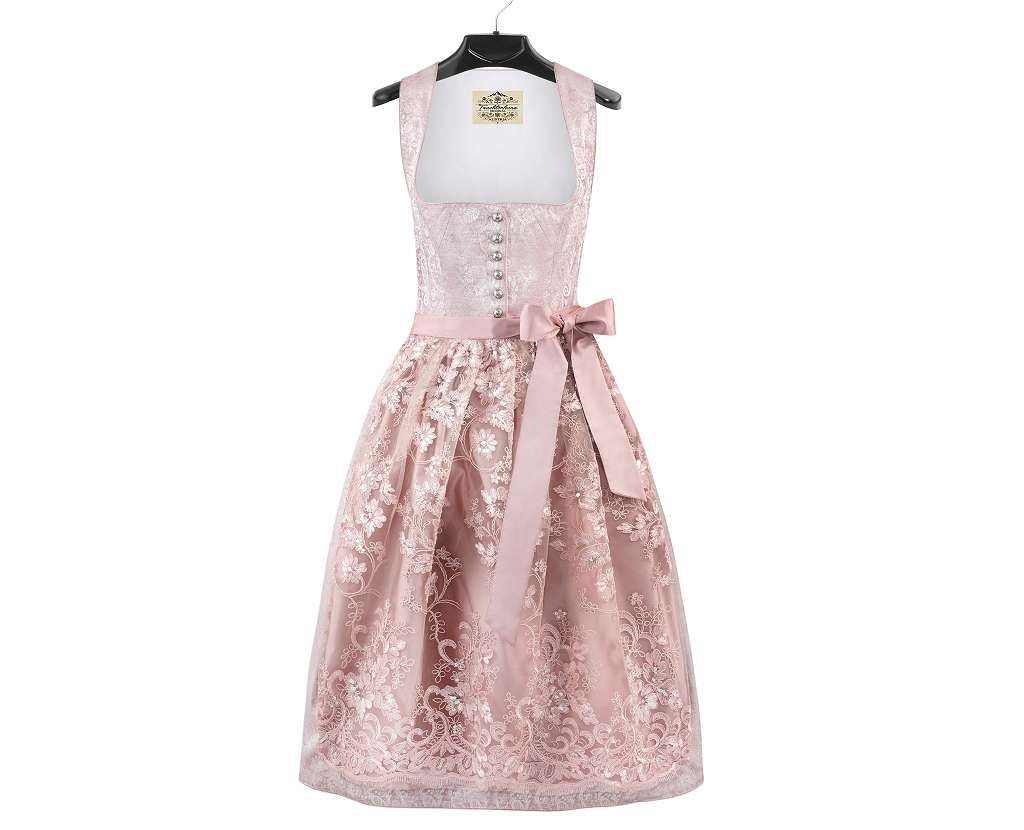 Dirndl Kira Gr. DE 42 / zartes rosa Dirndlkleid / Rocklänge 70 cm /  Neu mit Etikett minus 50 % zum halben Preis