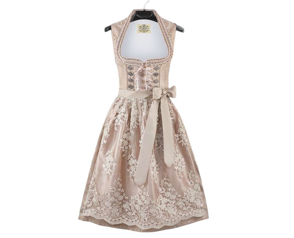 Dirndl Lotta Gr. DE 44 / beige Dirndlkleid / Rocklänge 65 cm / Neu mit Etikett minus 50 % zum halben Preis