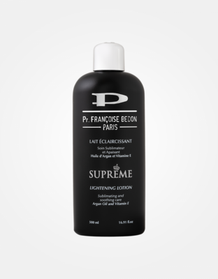 LAIT ÉCLAIRCISSANT SUPREME À L&#39;HUILE D&#39;ARGAN ET VITAMINE E
- FRANCOISE BEDON - 
500ML