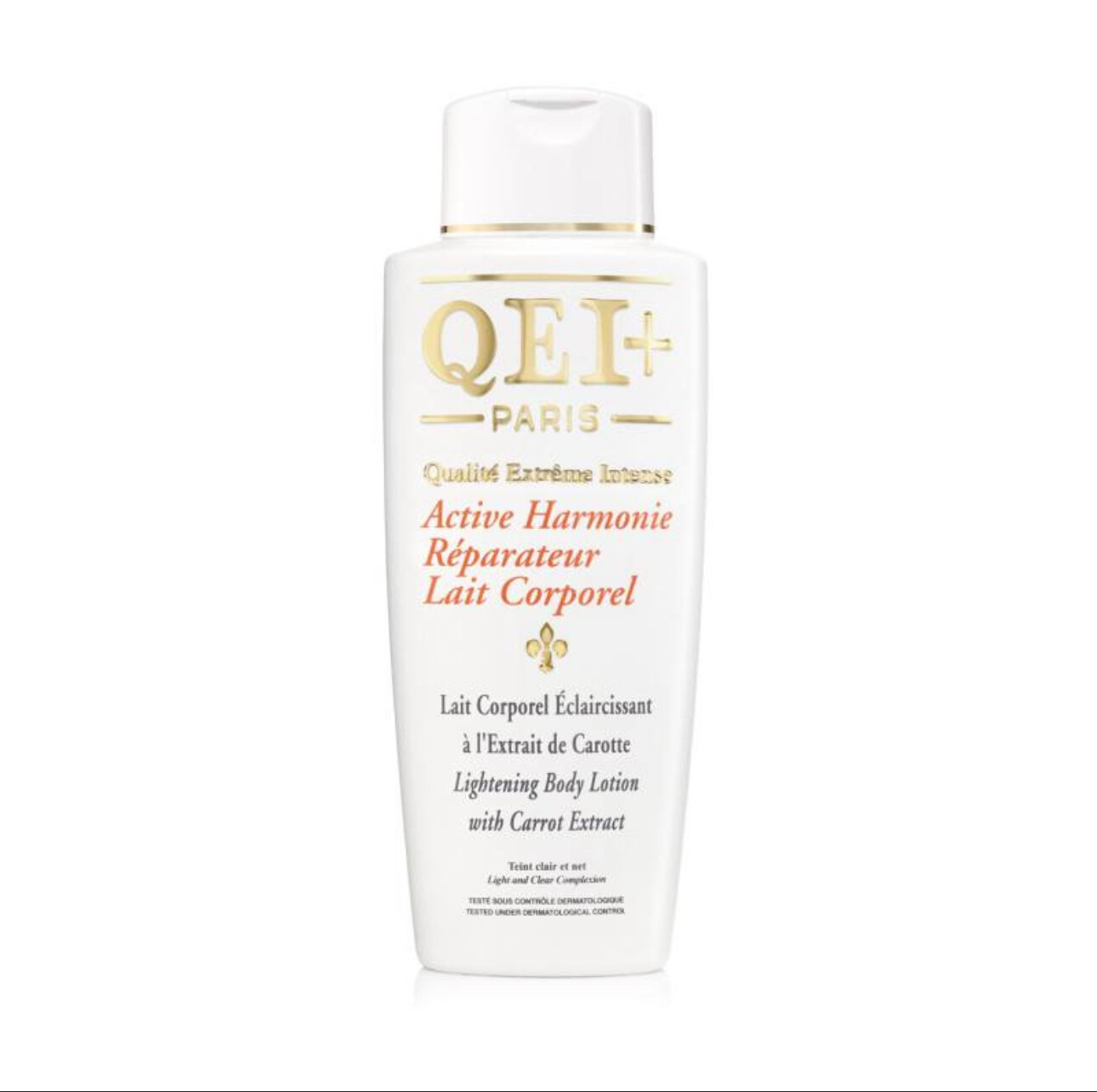 LAIT ÉCLAIRCISSANT CORPOREL
- QEI+ HARMONIE CAROTTE -
500ML
