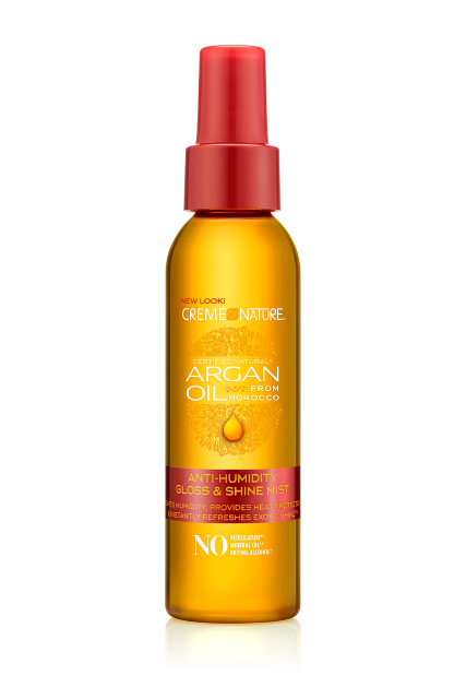 BRUME GLOSSE &amp; SHINE ANTI-HUMIDITÉ - CREME OF NATURE, HUILE D&#39;ARGAN -  118ML (4 OZ)