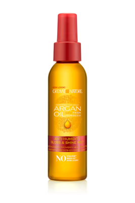 BRUME GLOSSE &amp; SHINE ANTI-HUMIDITÉ - CREME OF NATURE, HUILE D&#39;ARGAN -  118ML (4 OZ)