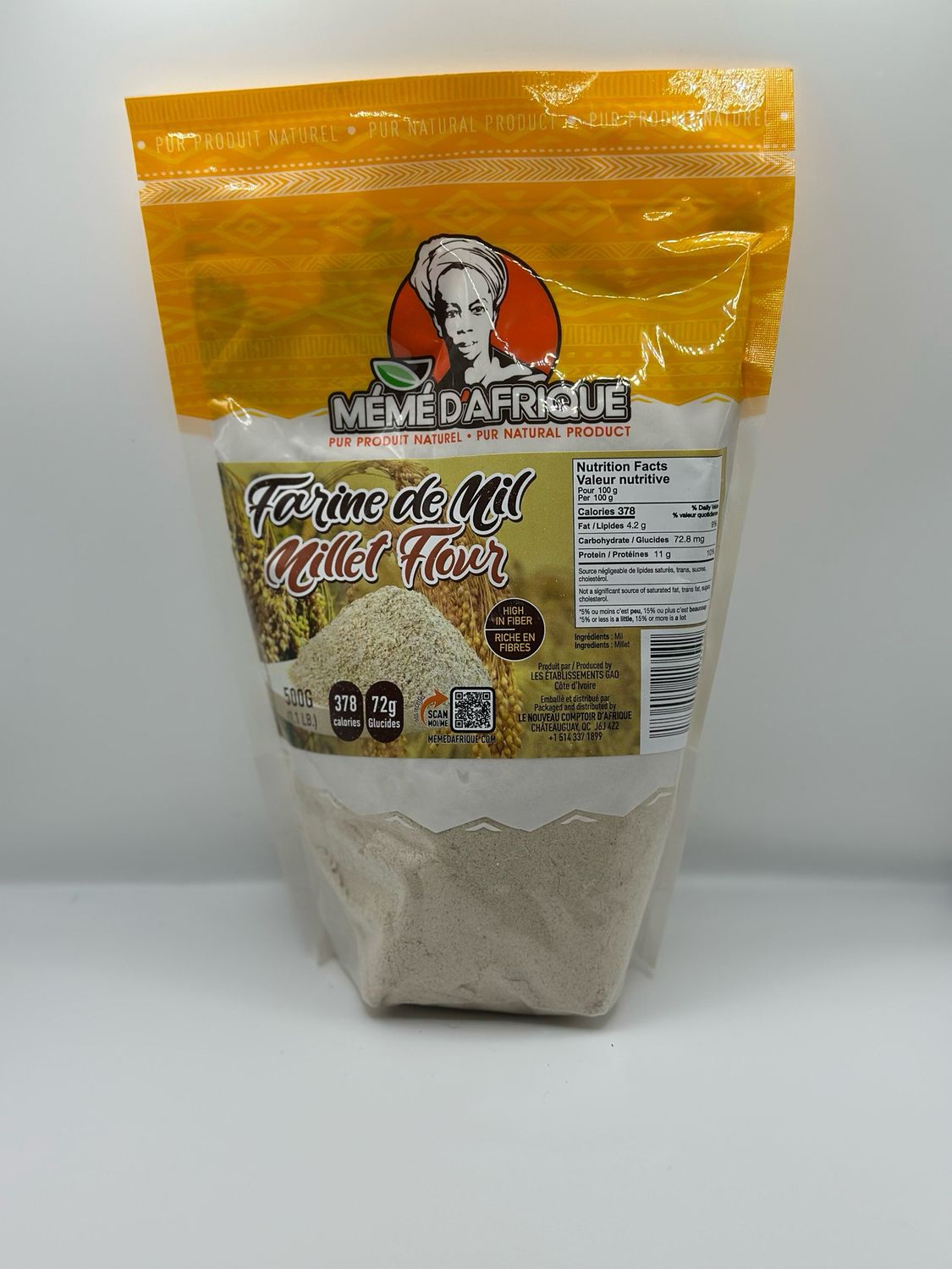 MILLET FLOUR-  MÉMÉ D'AFRIQUE -  500G
