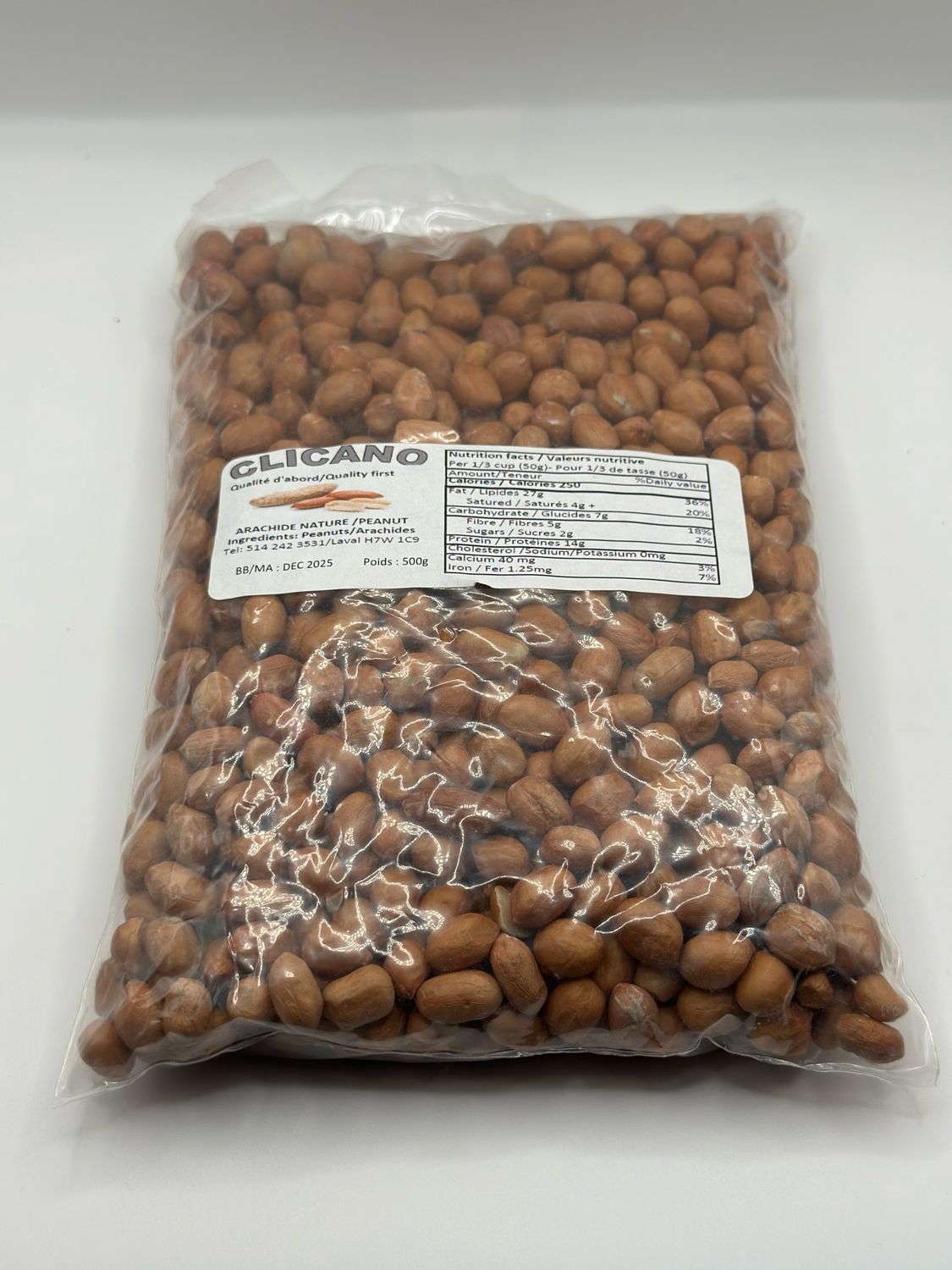 GLICANO Qualité d&#39;abord/Quality first ARACHIDE NATURE /PEANUT Ingredients: Peanuts/Arachides