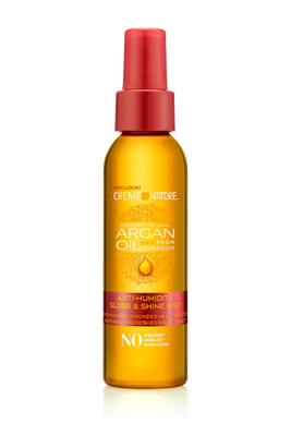 BRUME GLOSSE &amp; SHINE ANTI-HUMIDITÉ - CREME OF NATURE, HUILE D'ARGAN -  118ML (4 OZ)