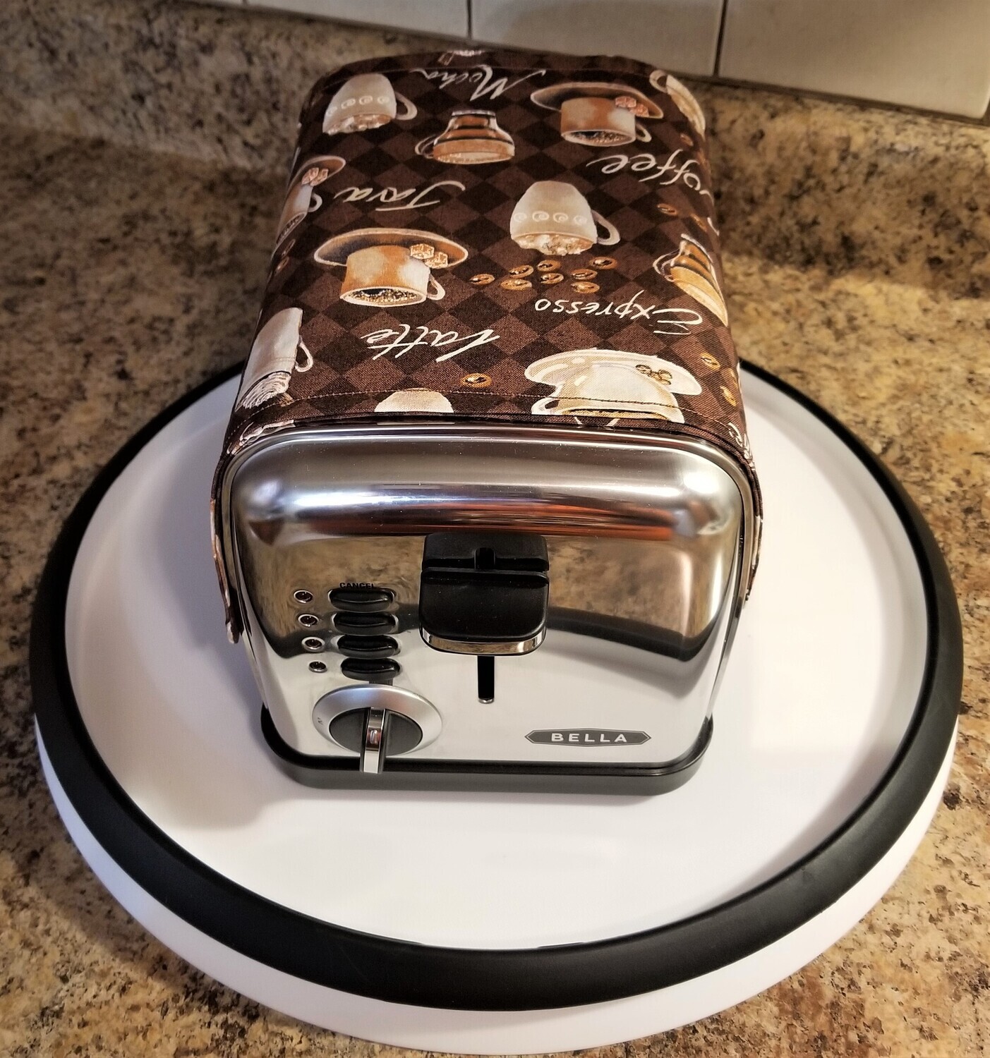 Coffee Themed 2 Slice Toaster Cover - Magnetic Toaster Huggee