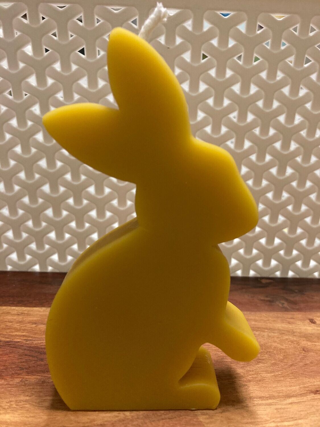 Beeswax Bunny candle - side on