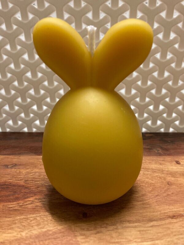 Easter Egg Bunny beeswax candle - floppy ears
