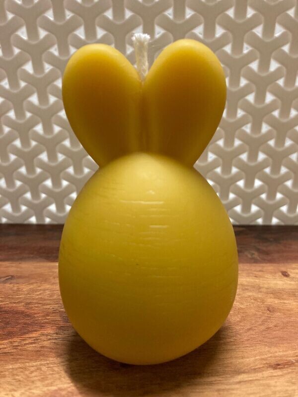 Easter Egg Bunny beeswax candle - straight ears