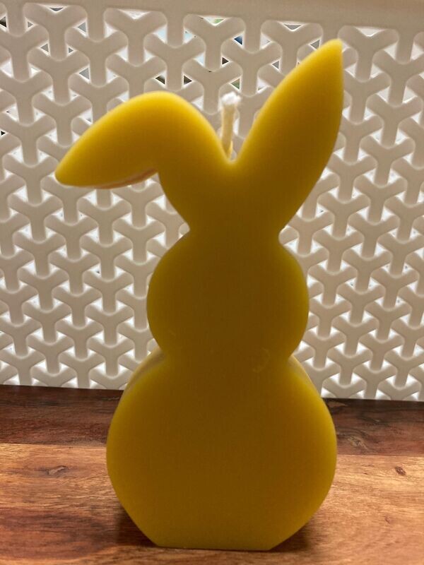 Beeswax Bunny candle - one floppy ear