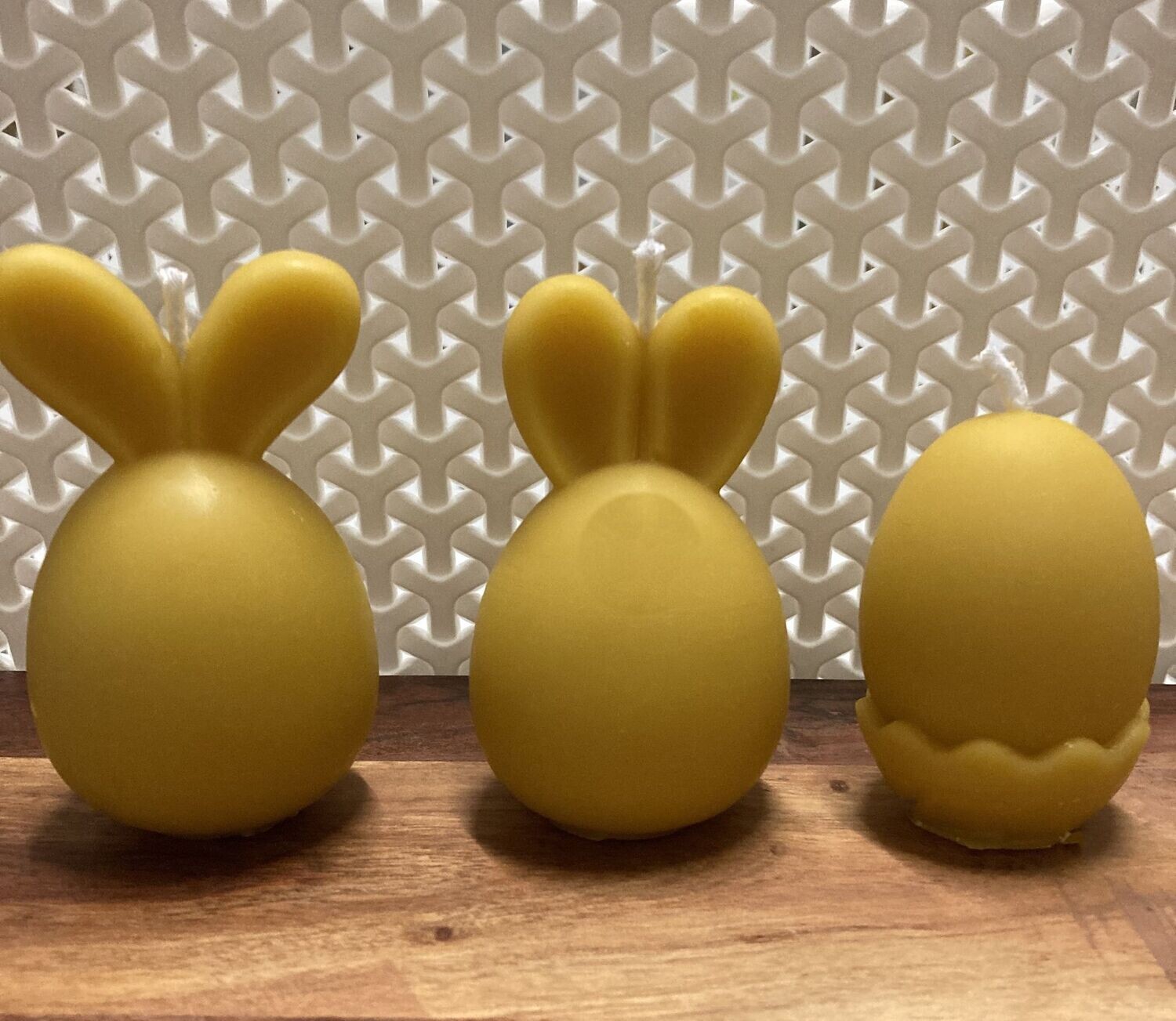 Set of 3 Easter Egg Beeswax candles