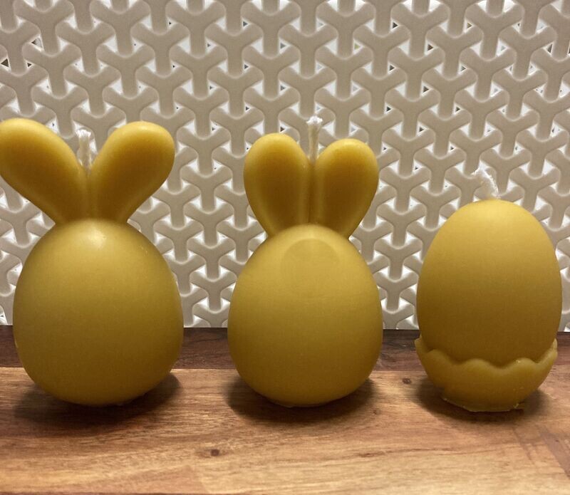 Set of 3 Easter Egg Beeswax candles