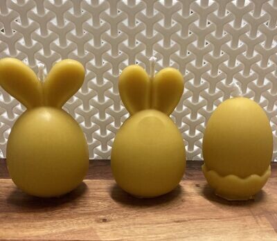 Set of 3 Easter Egg Beeswax candles